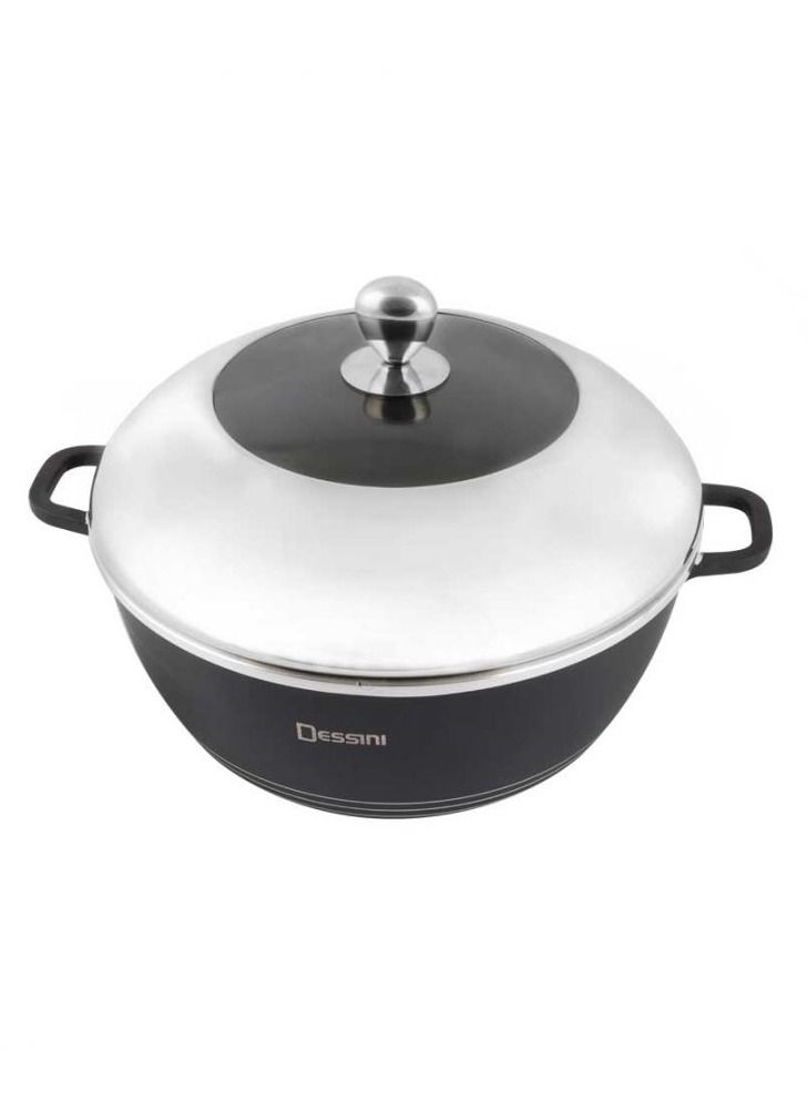 DubaiGallery وعاء طهي أسود/فضي/شفاف - Image 2