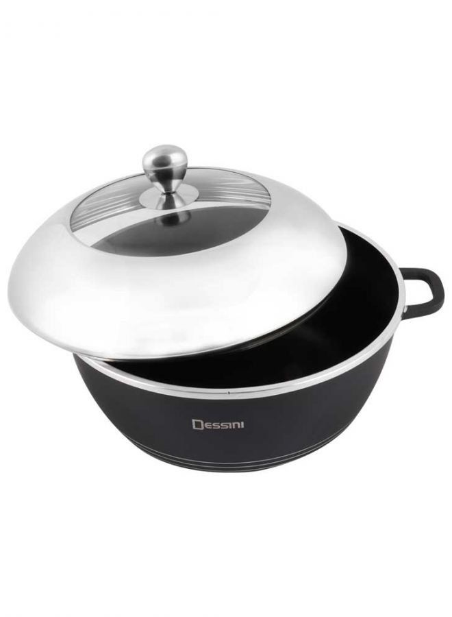 DubaiGallery وعاء طهي أسود/فضي/شفاف - Image 3