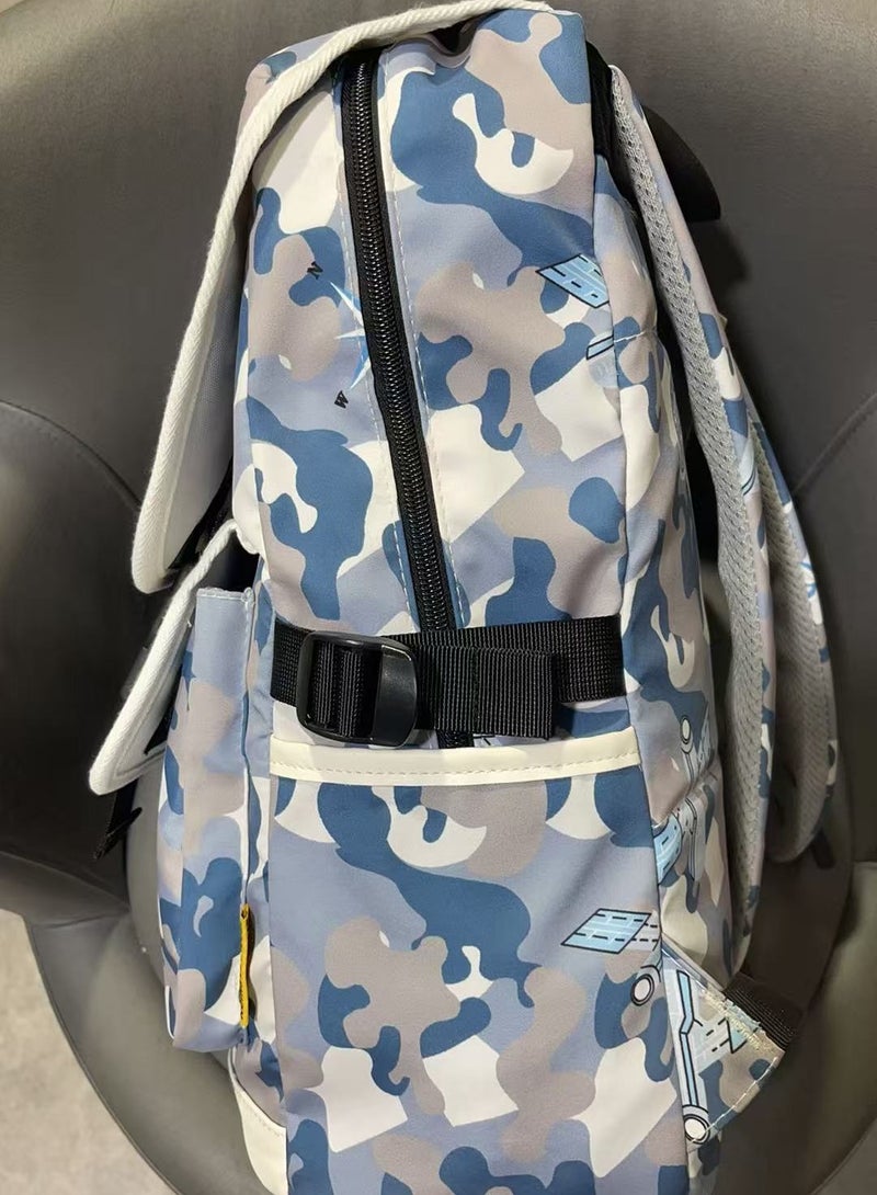 Beautiful Fashionable Patchwork With Decorative Buckle Large Capacity Double Buckle Flap Backpack  - Image 5
