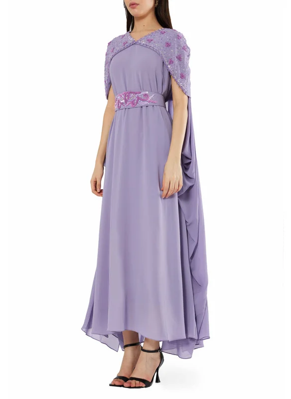 امري Embroidered Cape Dress