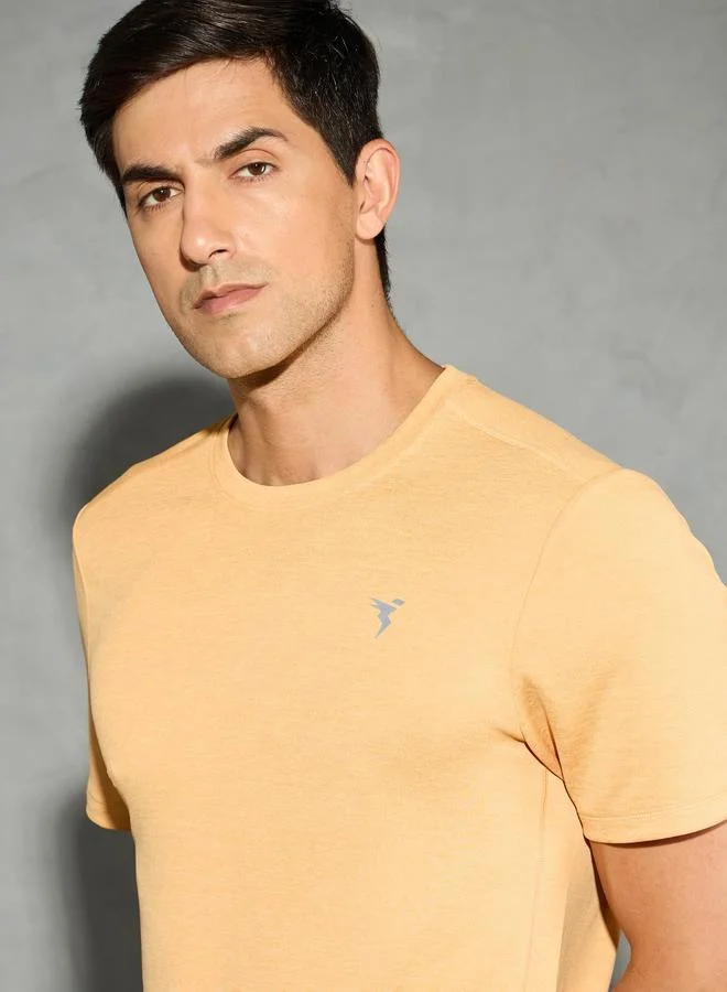 Technosport Technosport Men Solid Slim Fit Crew Neck T-Shirt