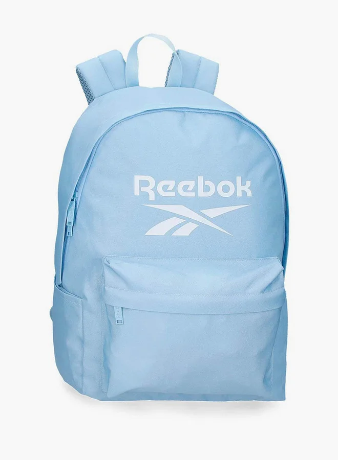 Logo Print School Backpack with Adjustable Straps and Zip Closure - 38x19x43 cm