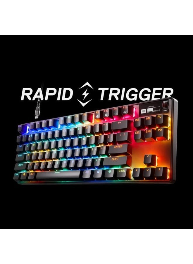 ستيل سيريز لوحة مفاتيح الألعاب SteelSeries Apex Pro TKL - بتقنية HyperMagnetic - إمكانية ضبط نقطة التفعيل - تصميم Tenkeyless مخصص للرياضات الإلكترونية - شاشة OLED - أغطية مفاتيح PBT - منفذ USB-C - إصدار 2023 - تخطيط QWERTY أمريكي - TKL - Image 2