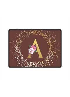 Designer Gaming Mouse Pad  Anti-Skid Mousepad Large Keyboard Mouse Pad Desk Mat Custom Monogram Initial Letter Floral Pattern Alphabet - A  (Brown)