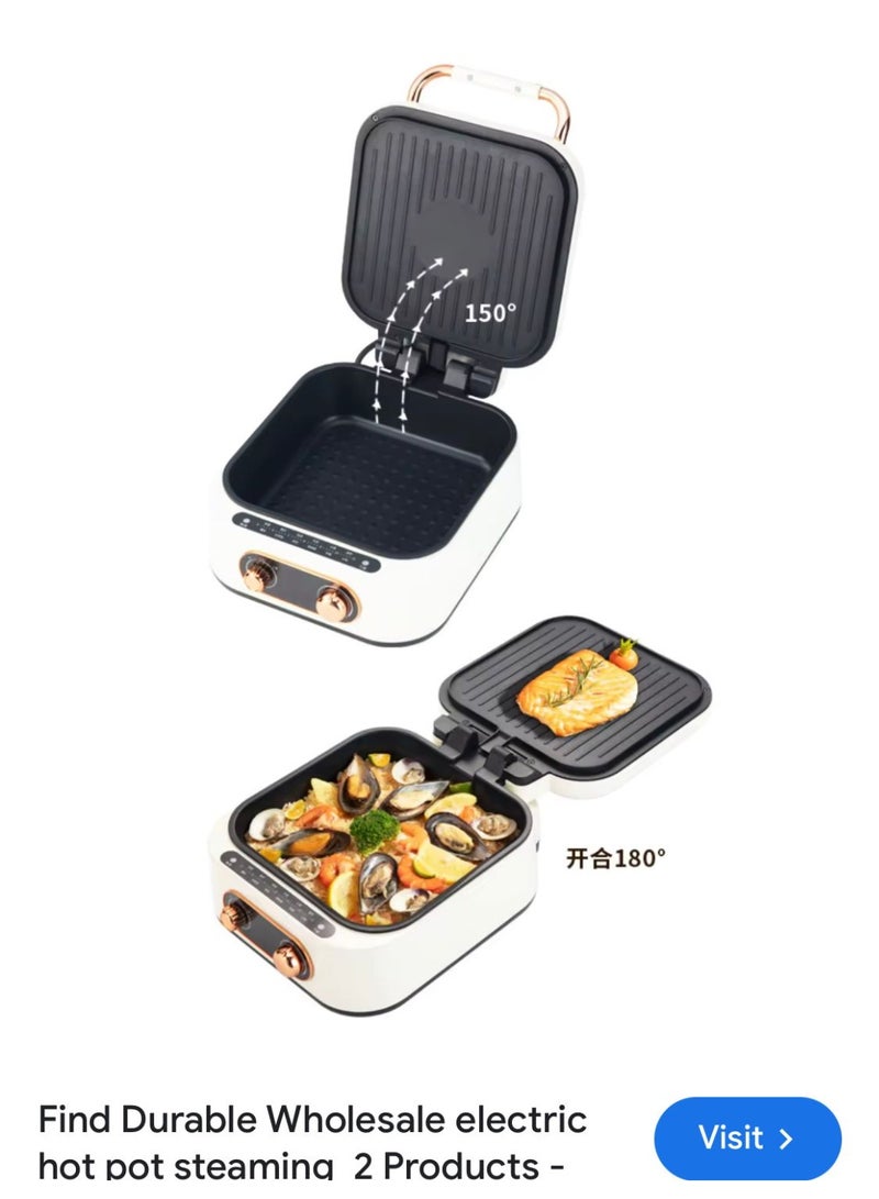 لاك شواية كهربائية 10 في 1 مع وعاء طهي، طباخ متعدد الوظائف - Image 2