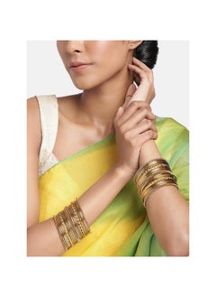 PEORA Peora Traditional Antique Look Oxidised Gold Plated Bangle Set Navratri Gift for Women Girls (2.6 inch)  - Image 3