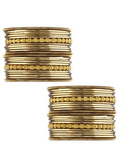 PEORA Peora Traditional Antique Look Oxidised Gold Plated Bangle Set Navratri Gift for Women Girls (2.6 inch)  - Image 1