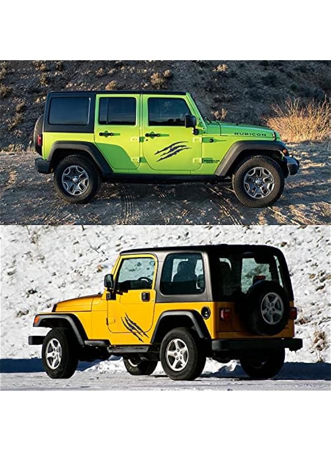 Loquat Claw Mark Car Decals, 16 Inch Car Headlight Stickers, Monster Claw Scratch Sticker for Dodge Challenger Charger, Pack of 2 (Carbon Fiber Blue) - Image 4