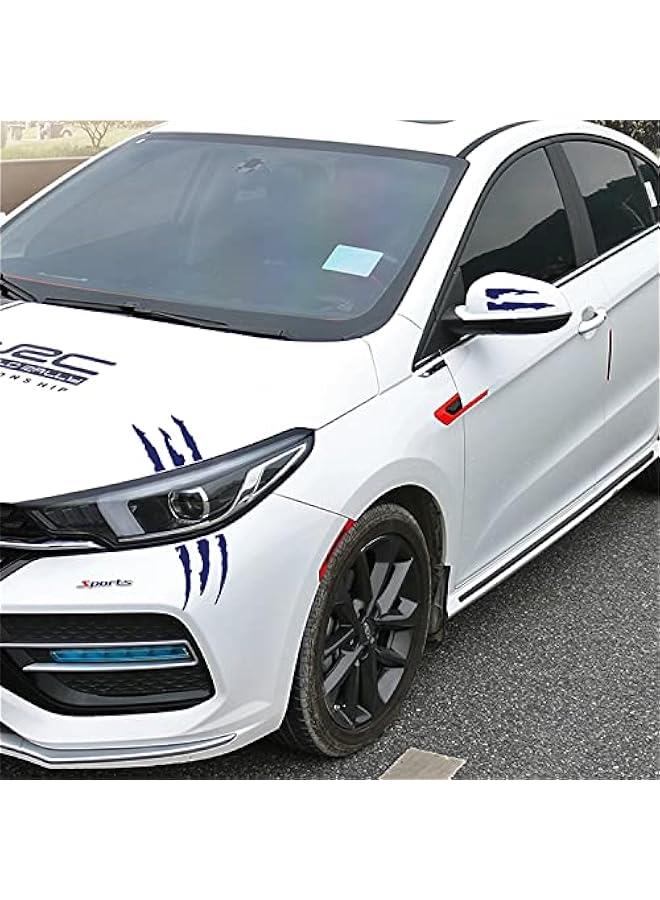 Loquat Claw Mark Car Decals, 16 Inch Car Headlight Stickers, Monster Claw Scratch Sticker for Dodge Challenger Charger, Pack of 2 (Carbon Fiber Blue) - Image 2