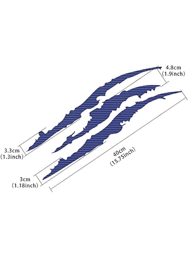 Loquat Claw Mark Car Decals, 16 Inch Car Headlight Stickers, Monster Claw Scratch Sticker for Dodge Challenger Charger, Pack of 2 (Carbon Fiber Blue) - Image 5