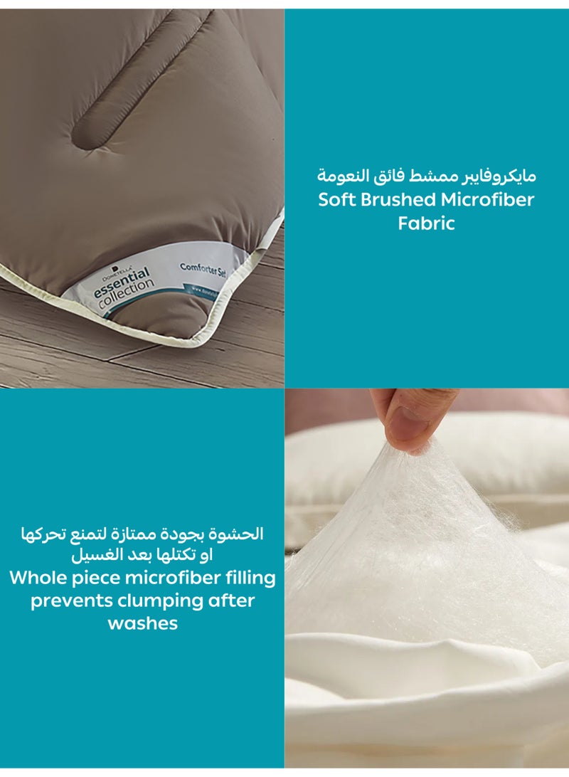 دوناتيلا طقم مفرش ريجنت 3 قطع مقاس مزدوج 240 × 260 سم بحشوة ثابتة بيج فاتح - Image 5