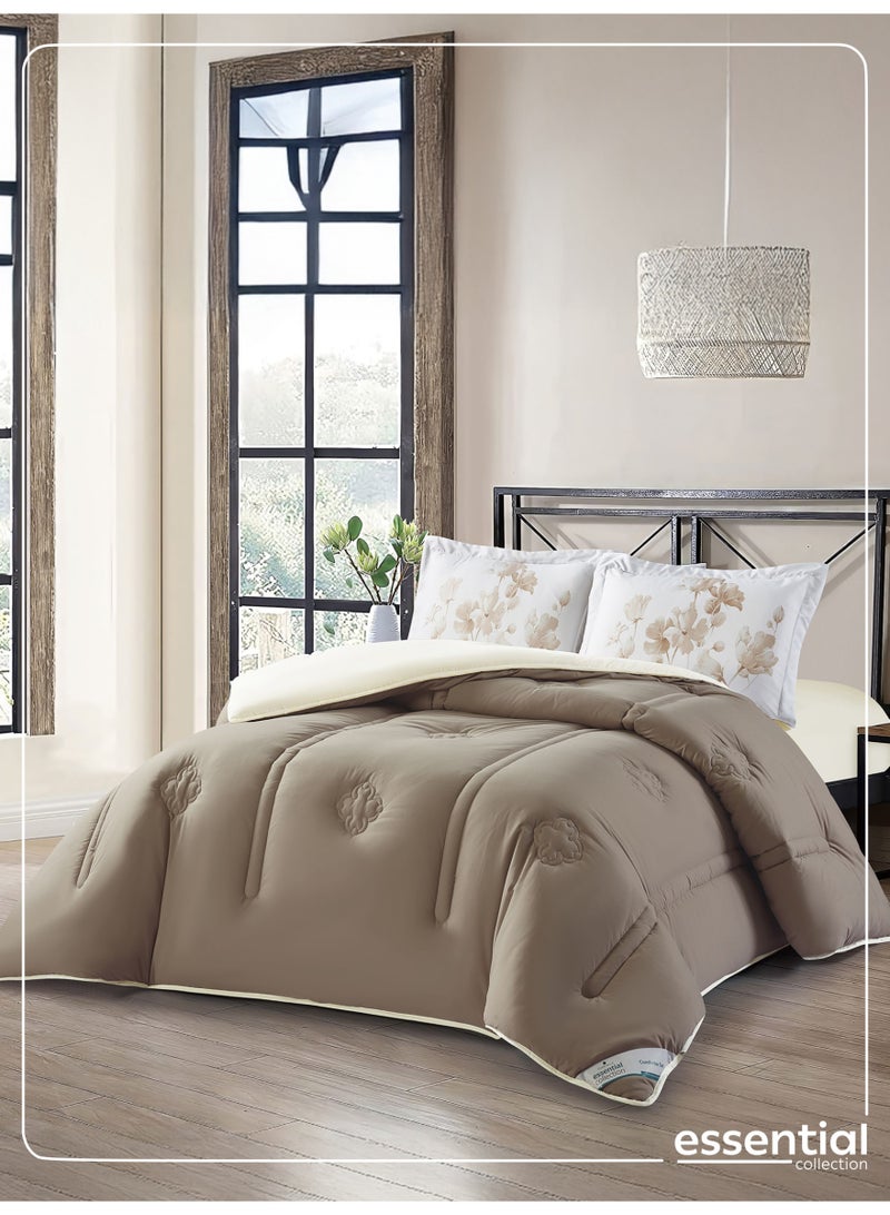 دوناتيلا طقم مفرش ريجنت 3 قطع مقاس مزدوج 240 × 260 سم بحشوة ثابتة بيج فاتح - Image 2