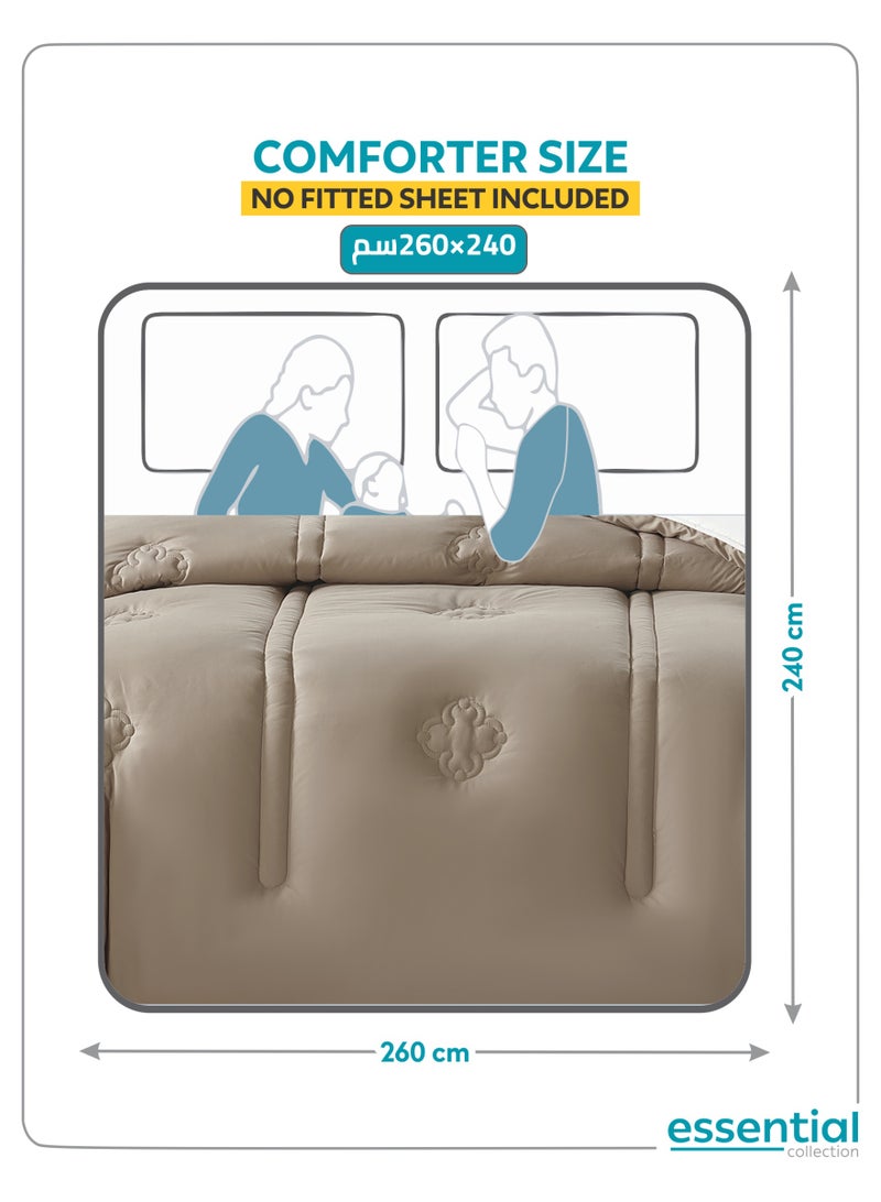 دوناتيلا طقم مفرش ريجنت 3 قطع مقاس مزدوج 240 × 260 سم بحشوة ثابتة بيج فاتح - Image 3