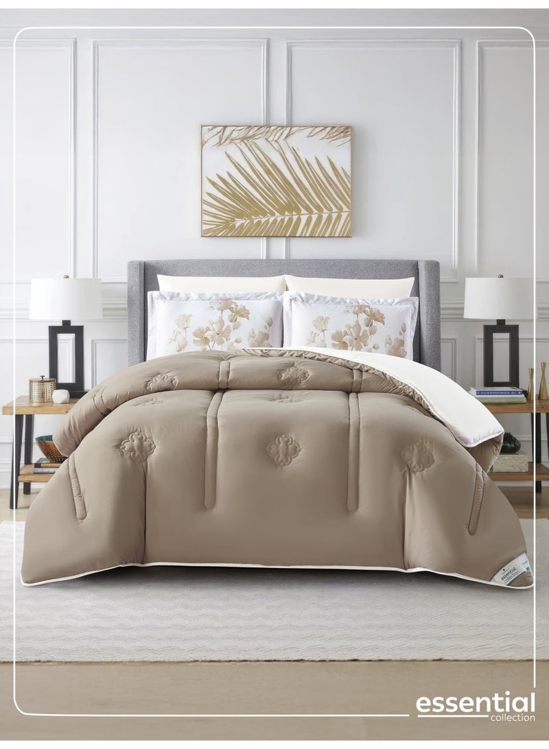 دوناتيلا طقم مفرش ريجنت 3 قطع مقاس مزدوج 240 × 260 سم بحشوة ثابتة بيج فاتح - Image 1