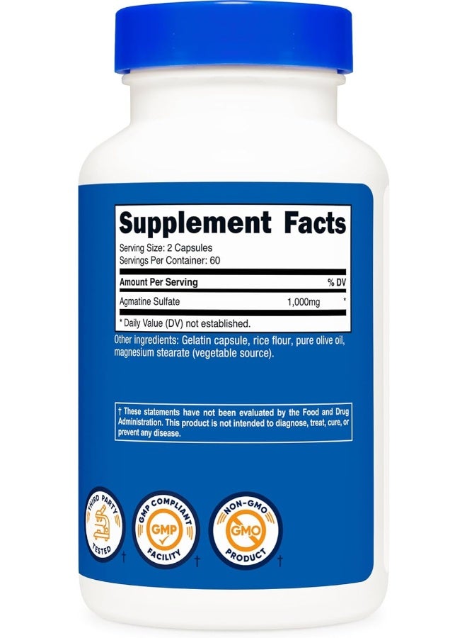 Nutricost Agmatine Sulfate 1000Mg, 120 Capsules - Gluten Free, Non-GMO, 500Mg Per Capsule - Image 5