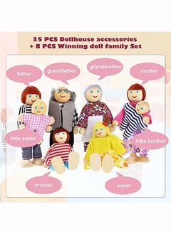 Wooden Dollhouse Furniture Doll House Furnishings With 8 Pieces Winning Doll Family Set Dollhouse Accessories For Boys Girls Miniature Dollhouse Family Figures Imaginative Play Toy (Classic Style) - pzsku/Z6D961B2833507A90FC66Z/45/_/1652698732/22254687-b3dc-4c68-9b30-1a330a35ebbf