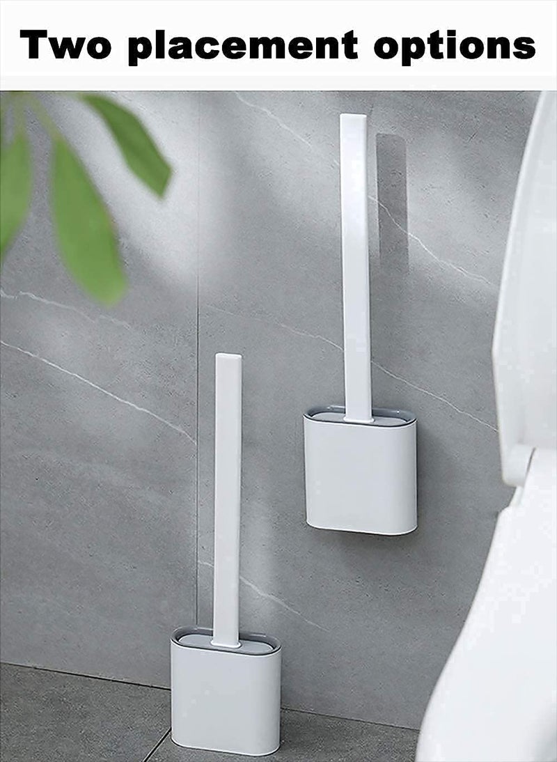 BAOER BAOER Toilet Cleaner Brush with Magic Sticker | Toilet Brush Anti-drip Set | No-Slip Long Handle Soft Bristle Clean Toilet Corner Easily | Silicon Cleaner Brush | Wall Mounting | Bathroom Accessories - Image 4