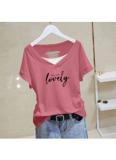Generic 100% Cotton Hollow-Out Tee Women Summer Casual Plus Size Black-LoveLy [white]]  - Image 3