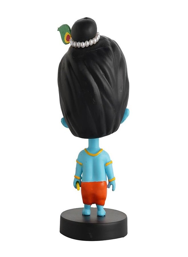 Buko Lord Shri Krishna Bobblehead Idol for Car Dashboard, Home & Office Decor, Murti Gift, Good Luck Statue with Mor Pankh & Bansuri - Image 2