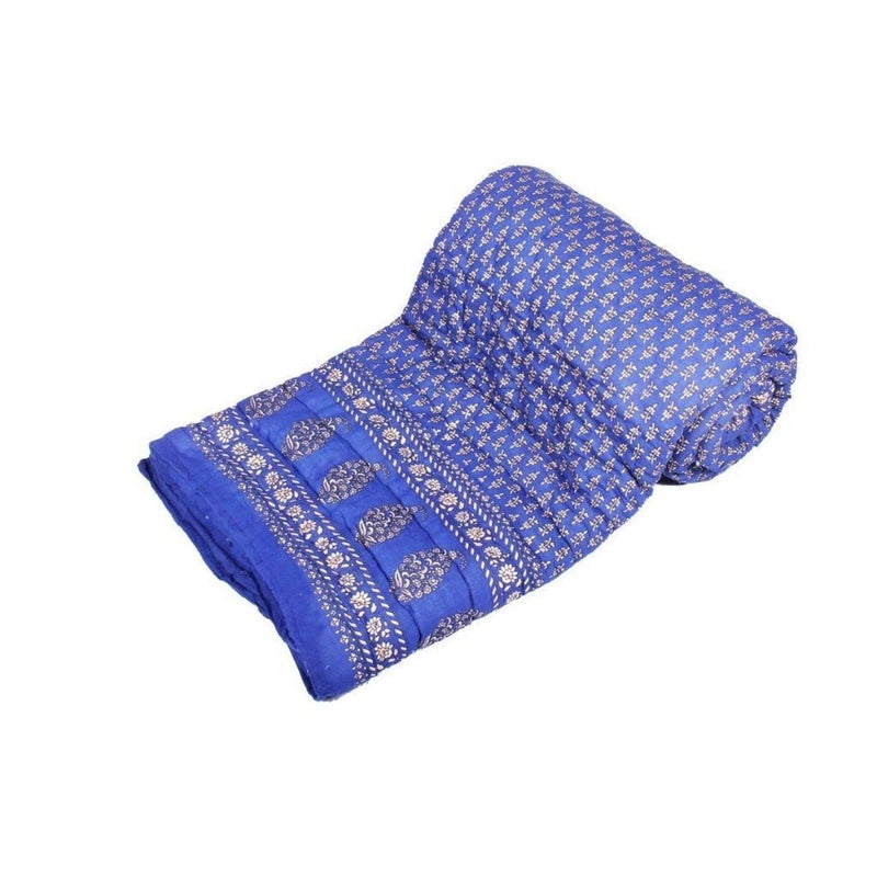 SAMRADHI Traditional Famous Jaipuri Beautiful Floral Print in Multi Colour Jaipuri Rajai/Razai/Quilt Single/Single Bed Quilt/Comforter/AC Quilt/AC Comforter - Image 1