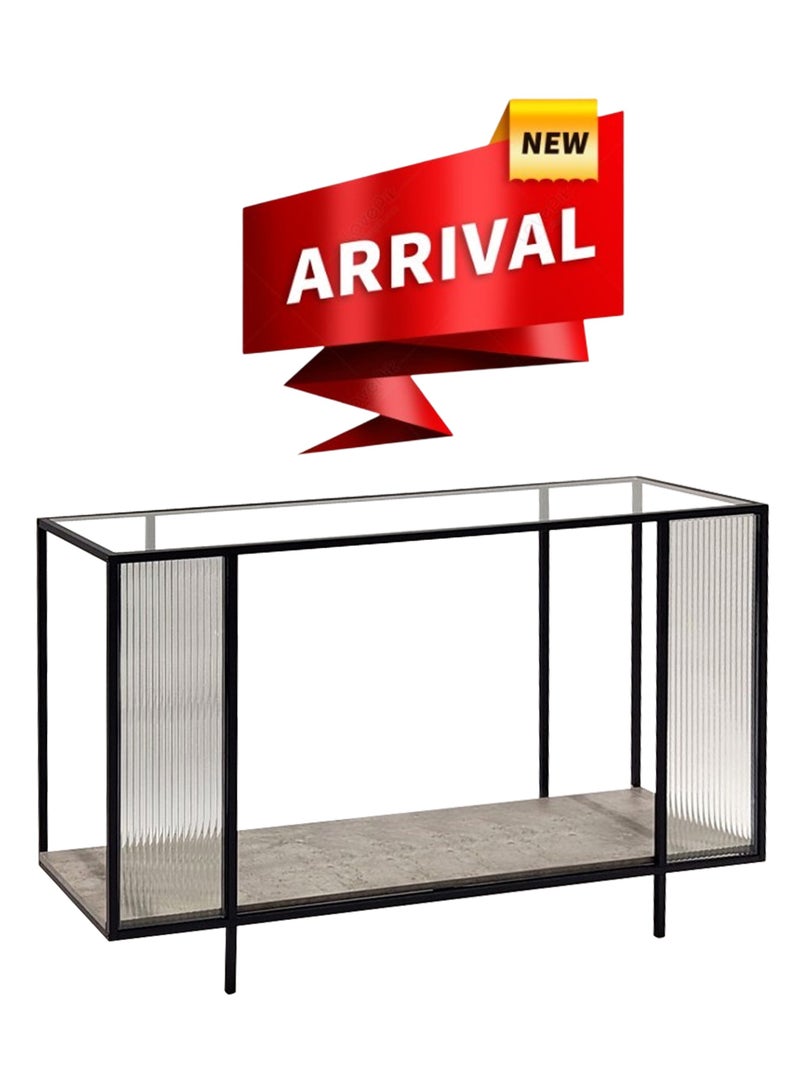 Living 2-Tier Console Tables With Glass Top 130*40*80 CM - Image 2