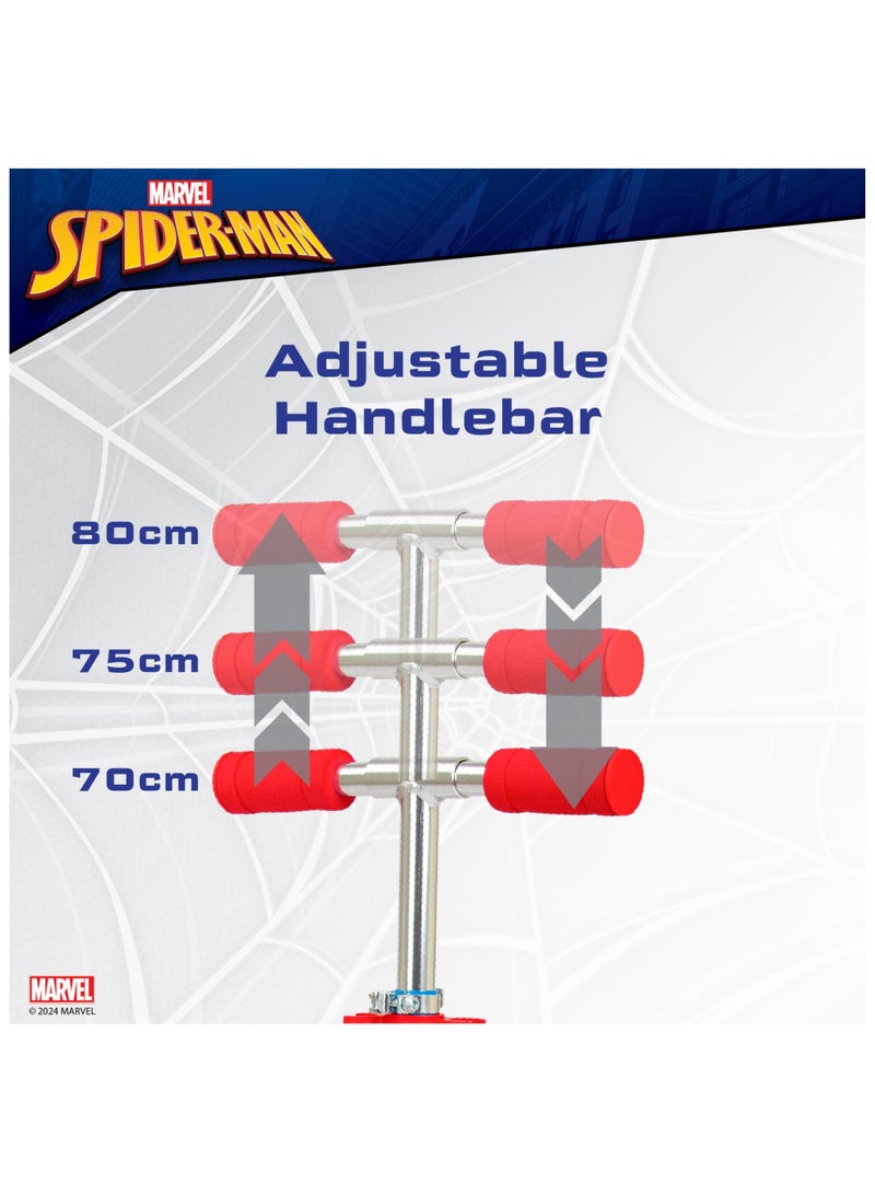 Spartan | Spiderman 2-Wheel Kick Scooter for Kids Foldable Lightweight Design, Adjustable Handlebar, Rear Brake, LED Light Wheels, Durable Frame, Marvel Spiderman Graphics Red/Blue | SP-7059 | Red/Blue | Ages 5+ - Image 5