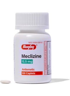 RUGBY LABORATORIES Rugby Meclizine 12.5mg Caplets - Antiemetic Motion Sickness Symptom Relief - 100 Caplets 