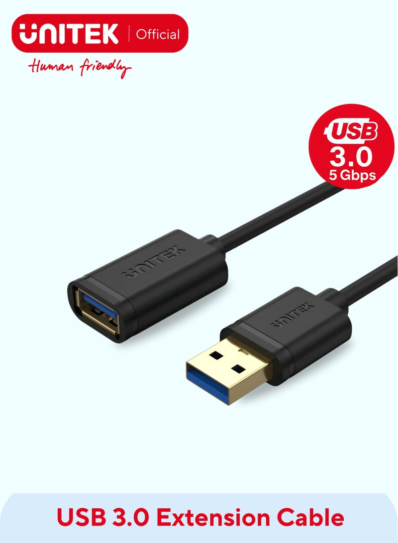 UNITEK كابل تمديد USB 3.0 موصل نوع A ذكر إلى أنثى لنقل البيانات متوافق مع بلاي ستيشن، VR، فلاش USB، قارئ بطاقات، قرص صلب، سيارة، كاميرا ويب، جهاز استقبال واي فاي، تلفاز EXT...  - Image 1