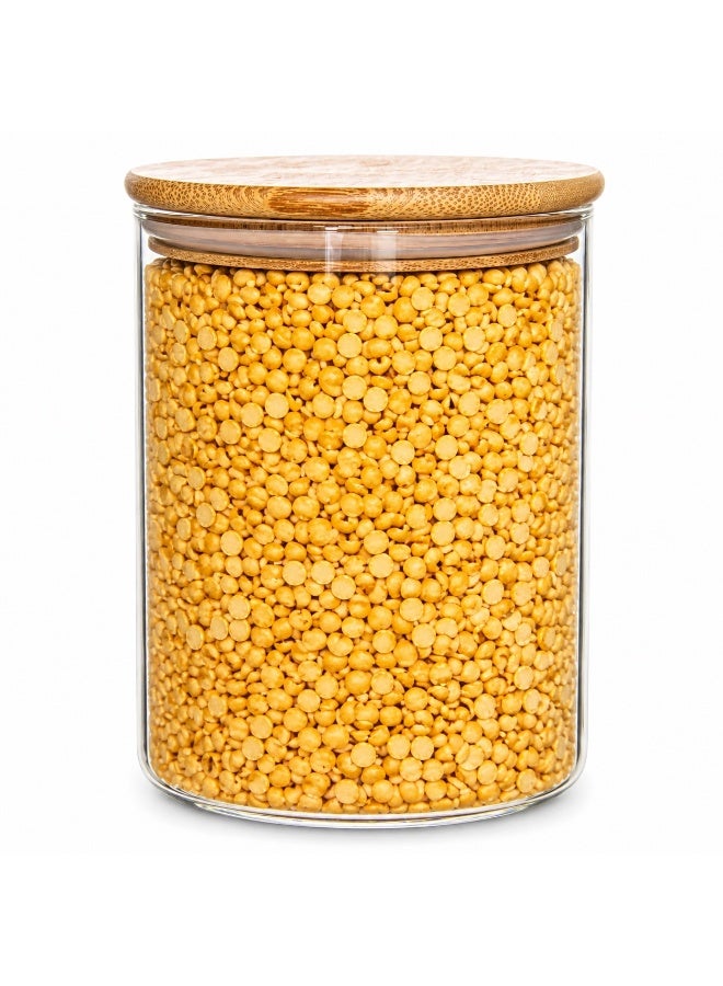 Homesmiths Airtight 3L Glass Storage Jar with Bamboo Lid – BPA-Free Borosilicate Food Container for Kitchen Pantry, Eco-Friendly Large Capacity Storage Jar - Image 1