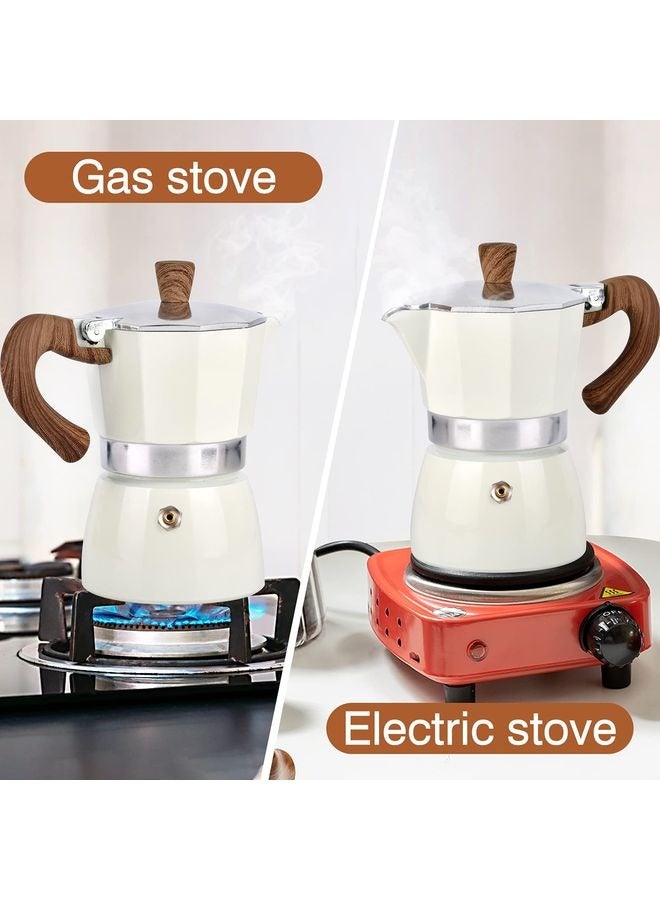 Coffee Pot, Italian Coffee Maker 6 cup/10 OZ Stovetop Espresso Maker for Gas or Electric Ceramic Stovetop Camping Manual Cuban Coffee Percolator for Cappuccino or Latte - Image 4