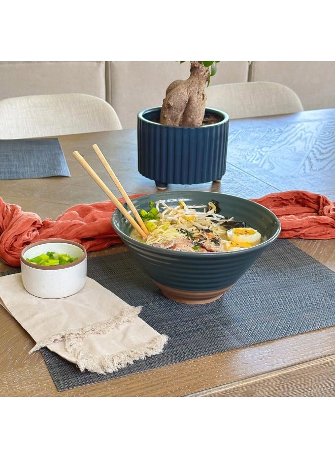 Mora CERAMICS HIT PAUSE Ramen Bowl Set of 2, 45oz - Great for Pho, Miso Udon Soup, Instant Noodles, Serving, Thai or Asian Food - Microwave Safe Large Japanese Noodle Bowls, Modern Kitchen - Charcoal - Image 5