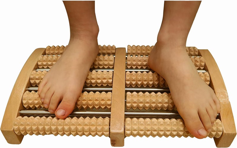 Wellway X Large Plantar Fasciitis Wooden Foot Massager Roller Pressure Point Therapy Massager Relieve Arch and Heel Pain Eliminate Muscle Fatigue Promote Blood Circulation - Image 1
