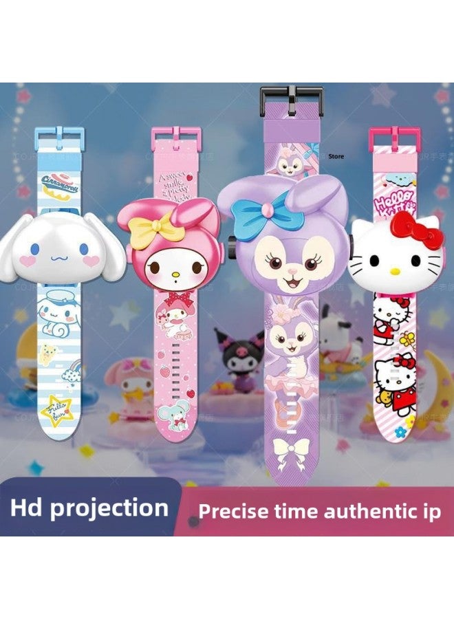 Sanrio Kurome Projection Watch Cinnamon Dog Hello Kitty Kt Melody Projector Watch Toy Watch-Color: Ultra Yellow Eyes - Image 1