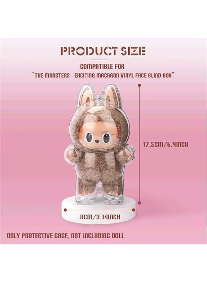 Arabest 2pcs Clear Figure Display Case with Keychain,Plastic Protective Cover for Blind Box Figures,Portable Dustproof Mini Doll Storage Bag,Blind Box Display Pouch for Fans and Collectors (Standing)  - Image 4