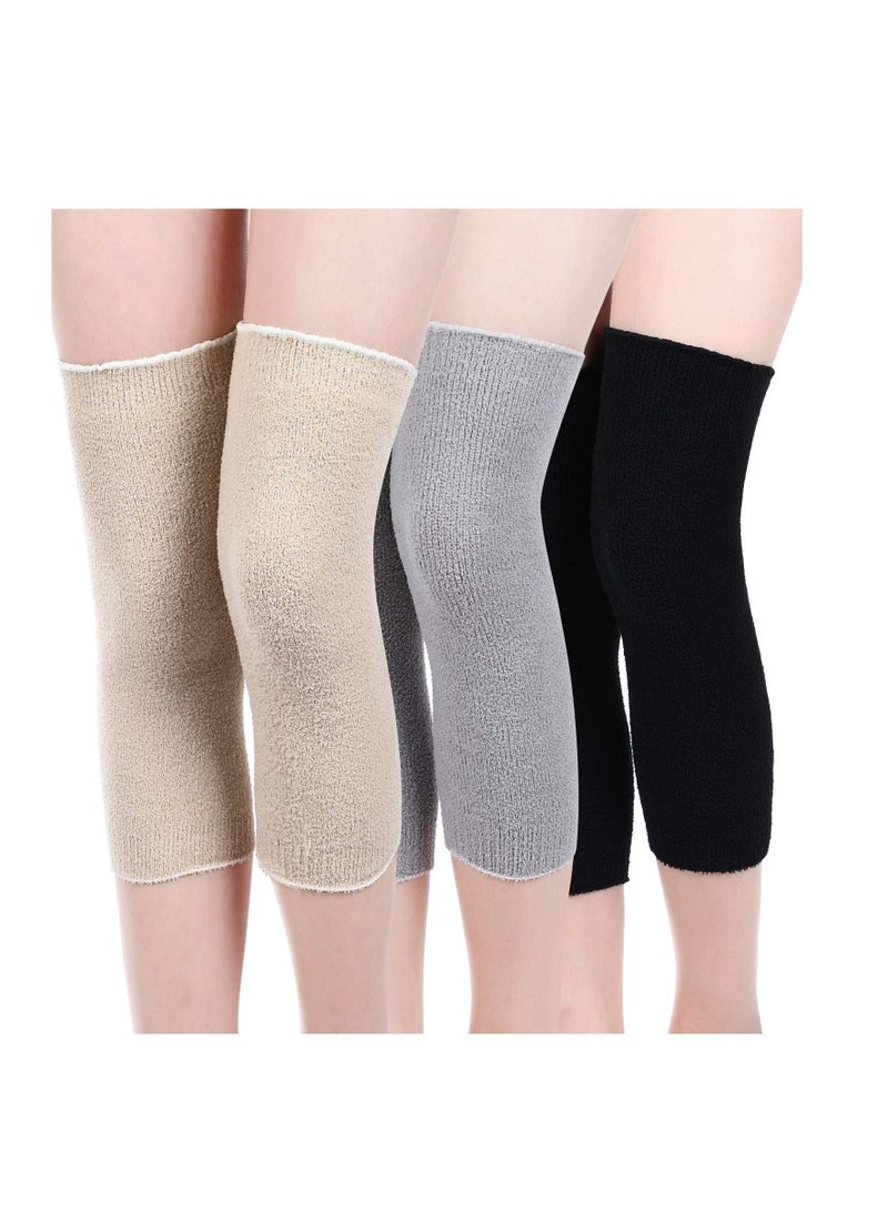 Captaintech 3 Pairs Knee Warmers for Women Warm Knee Pads Fabric Leg Warmers Arthritic Knee Braces Compression Sleeve Knee Supports - Image 1