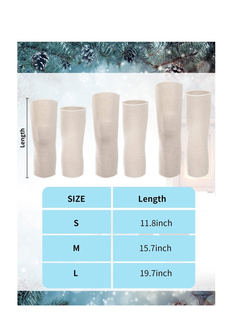 Captaintech 3 Pairs Knee Warmers for Women Warm Knee Pads Fabric Leg Warmers Arthritic Knee Braces Compression Sleeve Knee Supports - Image 3