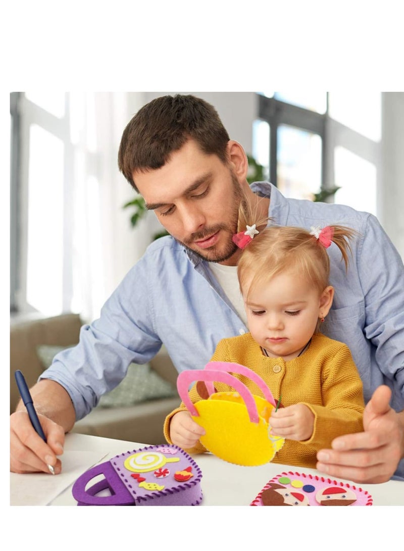 Zikra Childrens Sewing Kits for Beginners 6 Pack Children Sewing Kit, Kids Beginners Felt Craft Kit Fabric DIY Crafts Handbag, 6 Patterns - Image 4