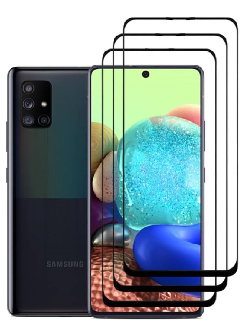 AINA 3 Pieces Tempered Glass Screen Protector 5D Designed For Samsung Galaxy A71 5G Full Glue Edge to Edge Full Screen Coverage And Bubble Free - Image 1