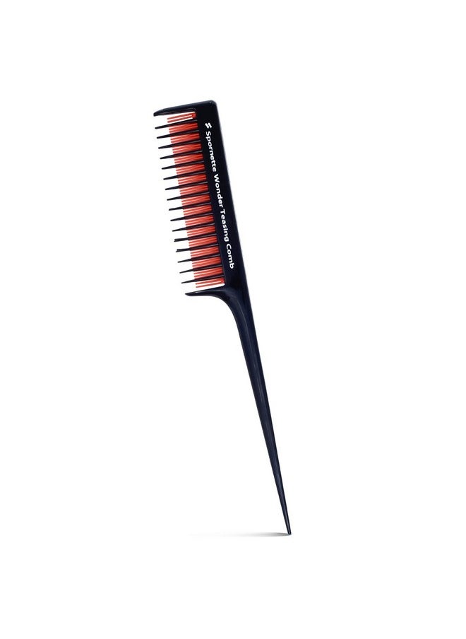 سبورنيت مشط Spornette Little Wonder Teasing Comb (TC-1) - مشط ثلاثي التصفيف بمشط ثلاثي الصفوف ومقبض ذيل فأر لتقسيم الشعر - يضيف كثافة للشعر الناعم والمتوسط والخفيف للنساء والرجال  - Image 1