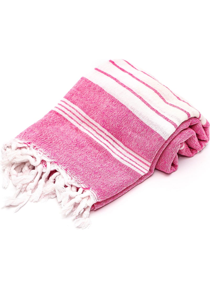 Rosa Bianca Missi Pink Washed Cotton Loincloth with White Stripe  - Image 1