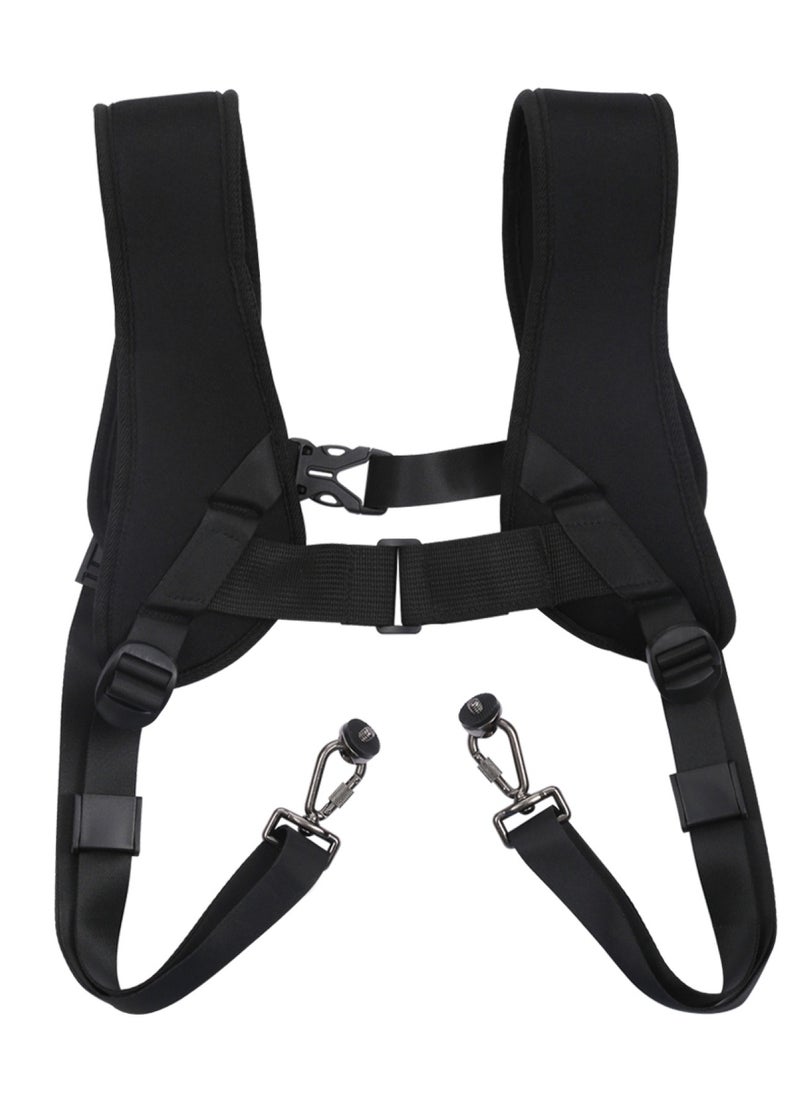 PULUZ - DSLR Camera Strap  Double Shoulder Camera Strap Chest Harness with Quick Release Buckles - Compatible with Canon, Nikon, Sony Point and Shoot and Mirrorless Cameras - Image 1
