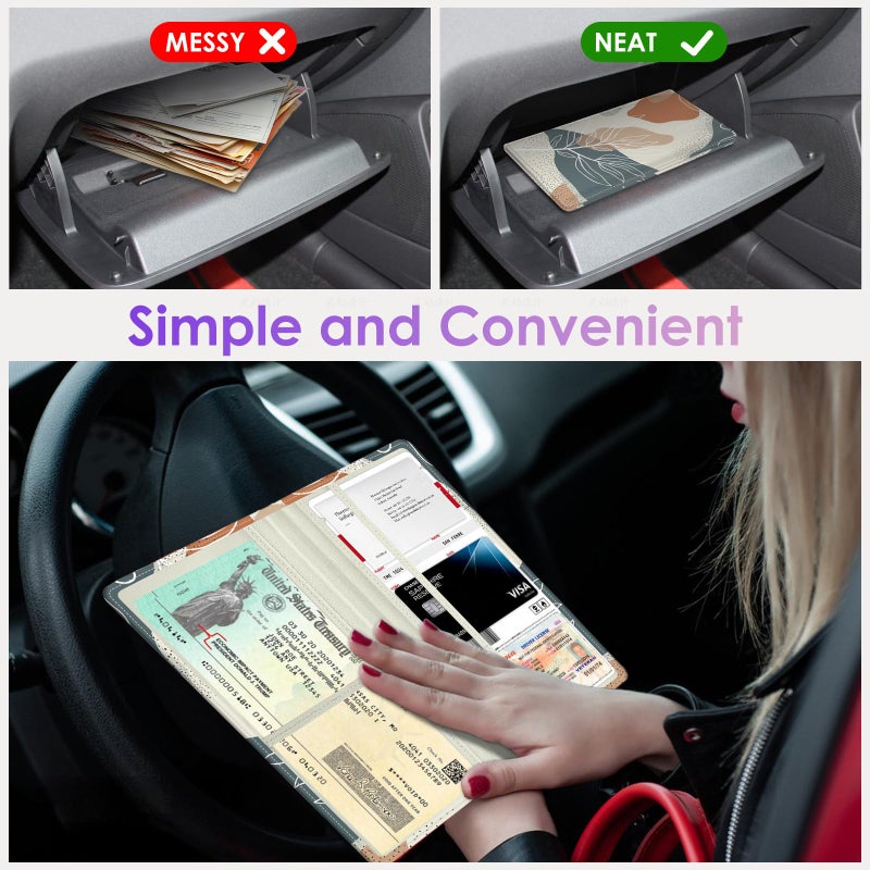 Pisypox Car Registration and Insurance Holderï¼ŒColour Patterns Men Women Car License Document Registration and Insurance Card Holder - Image 5
