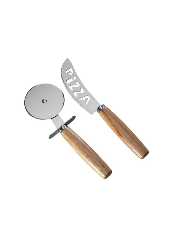 erorex Pizza Cutter, Baking Tool Kitchen Cutter Practical Cutter, Bread Cutter Stainless Steel Slicer Gadget, Pizza Roller Wheel Bread Slicer Kitchen Accessory(Pack of 2) - Image 1