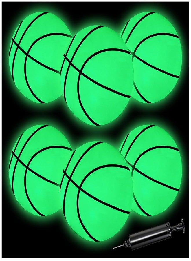 Ynanimery Glow in The Dark Basketball, 6 Pack Mini Basketball Toy for Kids and Adults, Great for Floating Water Basketball Hoops Toys Beach Pool Games Pool Party and Indoor or Outdoor Play - Image 1