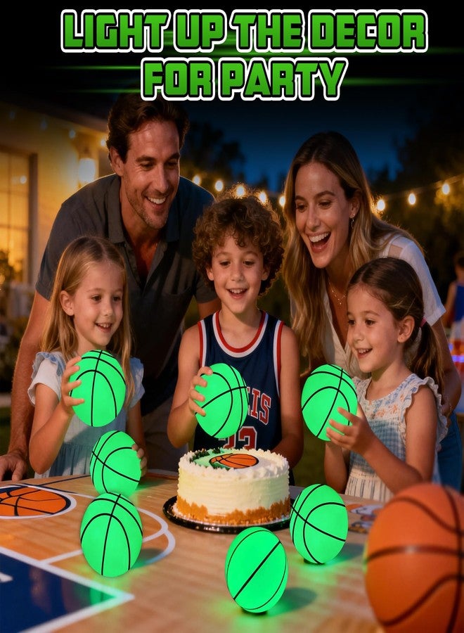 Ynanimery Glow in The Dark Basketball, 6 Pack Mini Basketball Toy for Kids and Adults, Great for Floating Water Basketball Hoops Toys Beach Pool Games Pool Party and Indoor or Outdoor Play - Image 4
