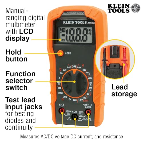 Klein Tools 69149P Electrical Test Kit with Digital Multimeter, Non-Contact Voltage Tester and Electrical Outlet Tester, Leads and Batteries - Image 3