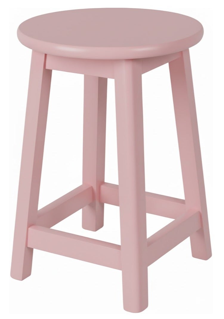 Wooden bar stool without backrest, 50 cm pink color