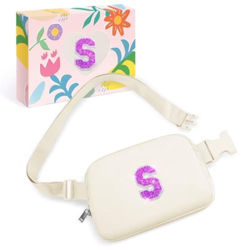 Initial Letter Fanny Pack for Girls Personalized Christmas Birthday Gifts for 6 7 8 9 10 11 12 Year Old Teen Girl, Girly Fashion Crossbody Purse Belt Bag Preteen Tween Trendy Stuff S - Image 1