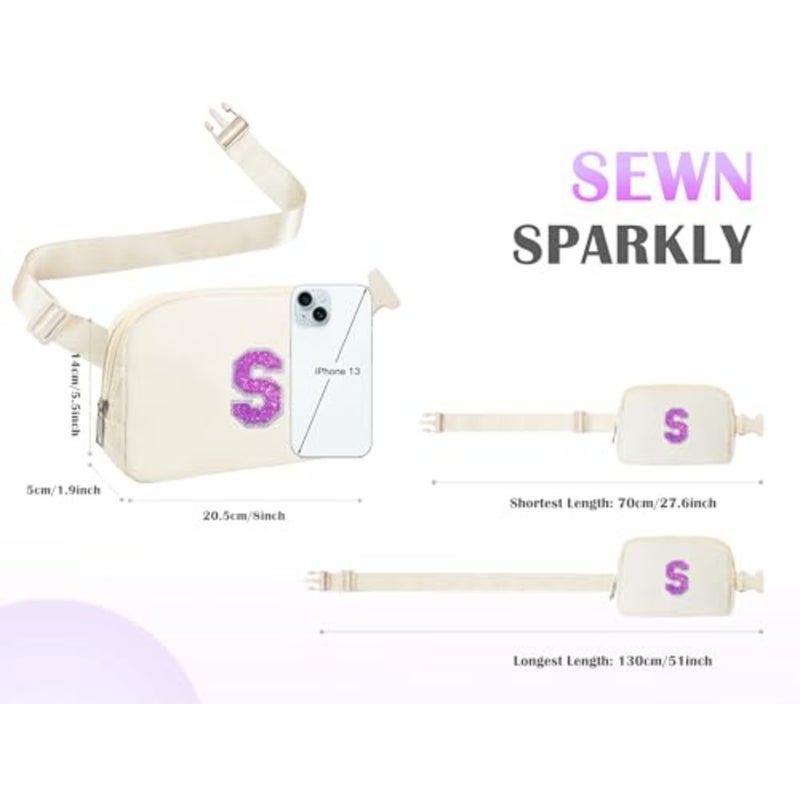 Initial Letter Fanny Pack for Girls Personalized Christmas Birthday Gifts for 6 7 8 9 10 11 12 Year Old Teen Girl, Girly Fashion Crossbody Purse Belt Bag Preteen Tween Trendy Stuff S - Image 3