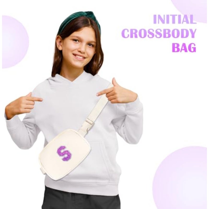 Initial Letter Fanny Pack for Girls Personalized Christmas Birthday Gifts for 6 7 8 9 10 11 12 Year Old Teen Girl, Girly Fashion Crossbody Purse Belt Bag Preteen Tween Trendy Stuff S - Image 2
